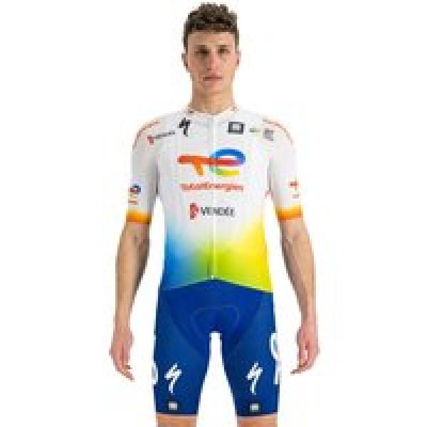 TEAM TOTALENERGIES 2023 Set (fietsshirt + fietsbroek) set (2 artikelen), voor he