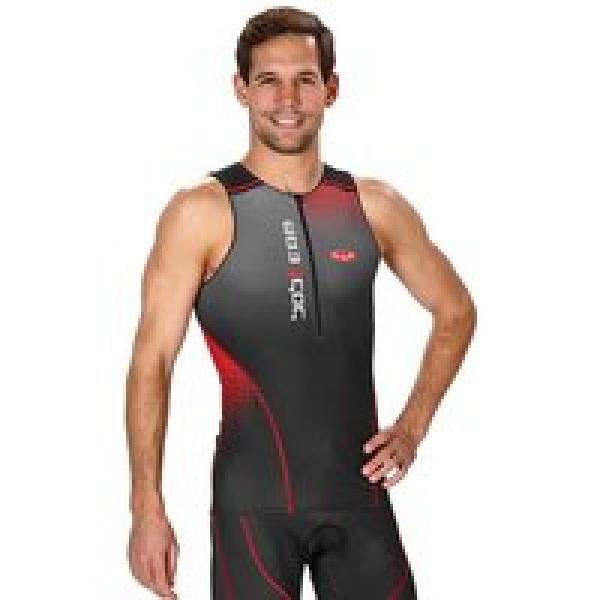 Triathlon shirt, BOBTEAM Infinity, zwart-rood triathlontop, voor heren, Maat S,