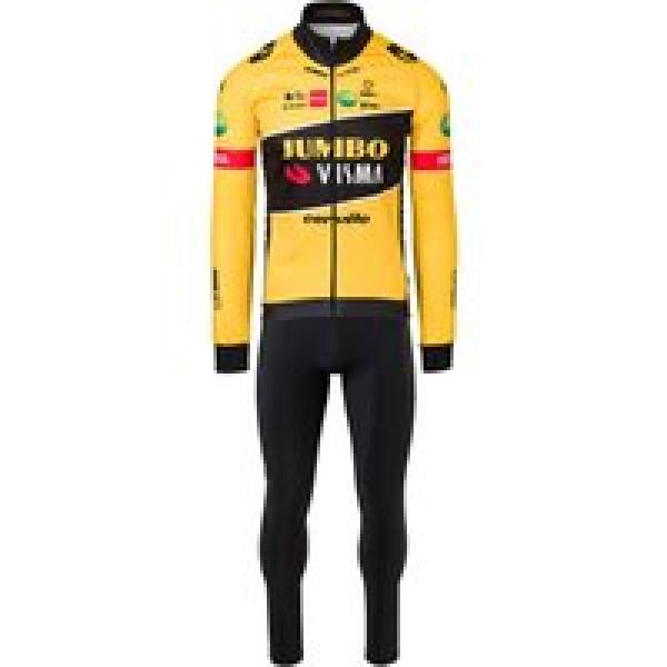 TEAM JUMBO-VISMA 2022 Set (winter fietsjack + lange koersbroek) set (2 artikelen