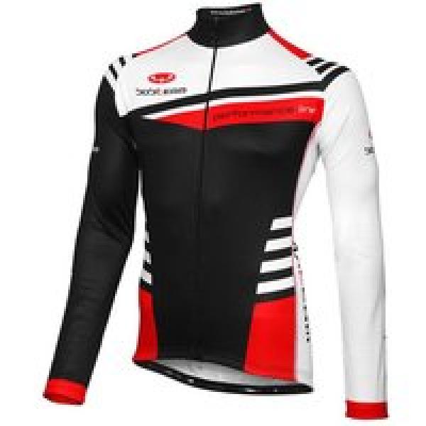 Fiets shirt, BOBTEAM Performance Line III, zwart-wit-rood fietsshirt met lange m