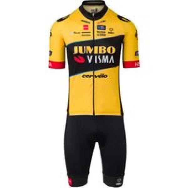 TEAM JUMBO-VISMA 2023 Set (fietsshirt + fietsbroek) set (2 artikelen), voor here