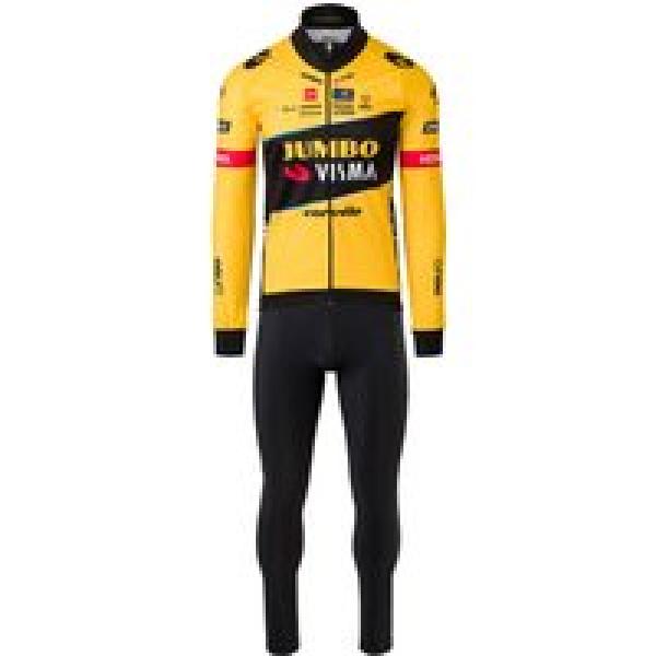 TEAM JUMBO-VISMA 2023 Set (winter fietsjack + lange koersbroek) set (2 artikelen