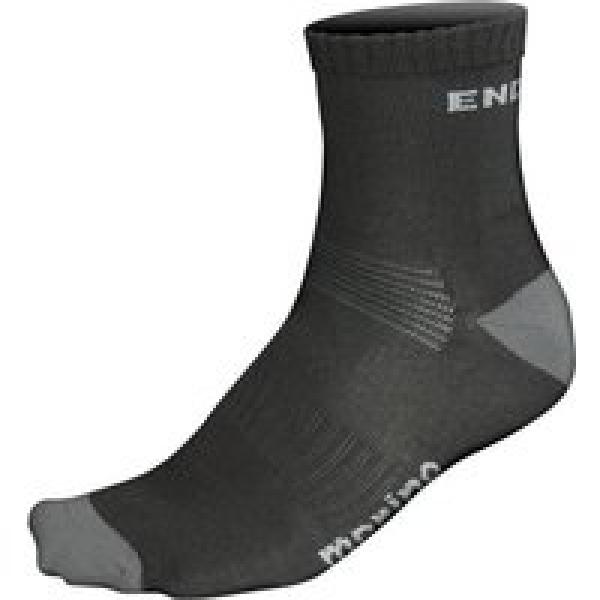 ENDURA Winter Merino zwart (2-pack) fietssokken, voor heren, Maat L-XL, Fietskle