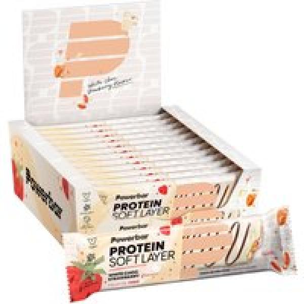 POWERBAR Protein Soft Layer White Choc Strawb 12 st./doos reep, Energierepen, Pr