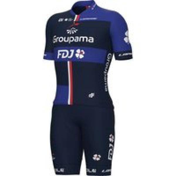 GROUPAMA-FDJ Prime 2023 Set (fietsshirt + fietsbroek) set (2 artikelen), voor he