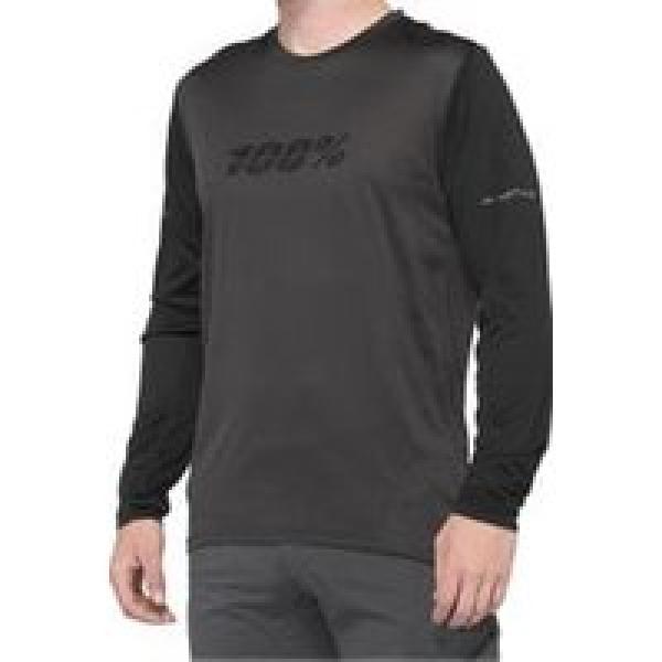 zwart grijs 100 ridecamp long sleeve jersey