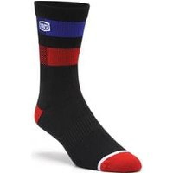 100 flow performance socks zwart rood