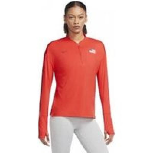 nike team usa women s long sleeve half zip jersey red