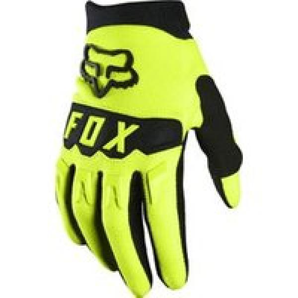 paar fox dirtpaw youth long gloves fluorescent yellow