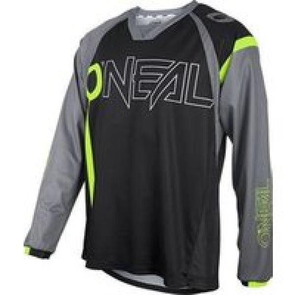 o neal element fr long sleeve jersey zwart fluoriserend geel