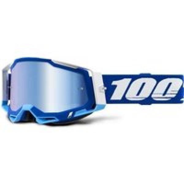 100 racecraft 2 goggle white blue blue mirror lenses