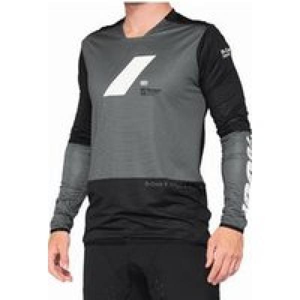 long sleeve 100 r core x jersey charcoal black