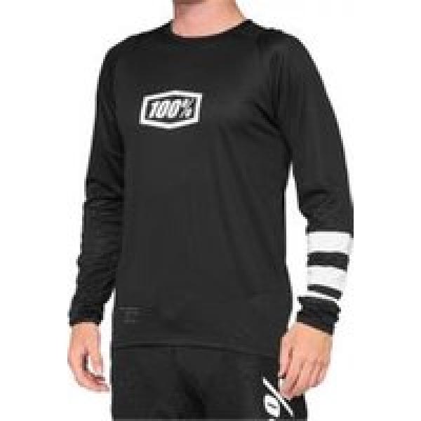 r core 100 kids long sleeve jersey black white