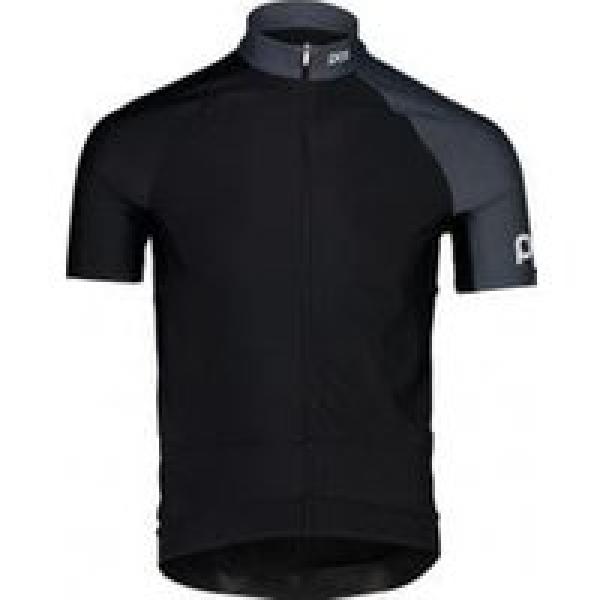 poc essential road mid short sleeve jersey black grey