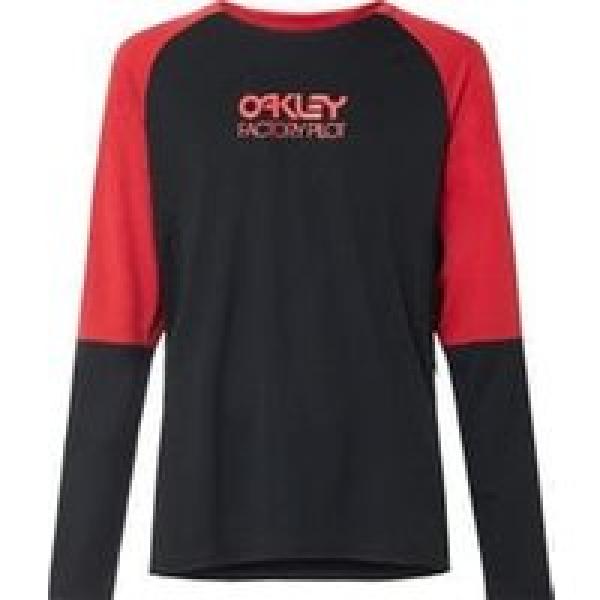 oakley switchback trail long sleeve t shirt zwart rood