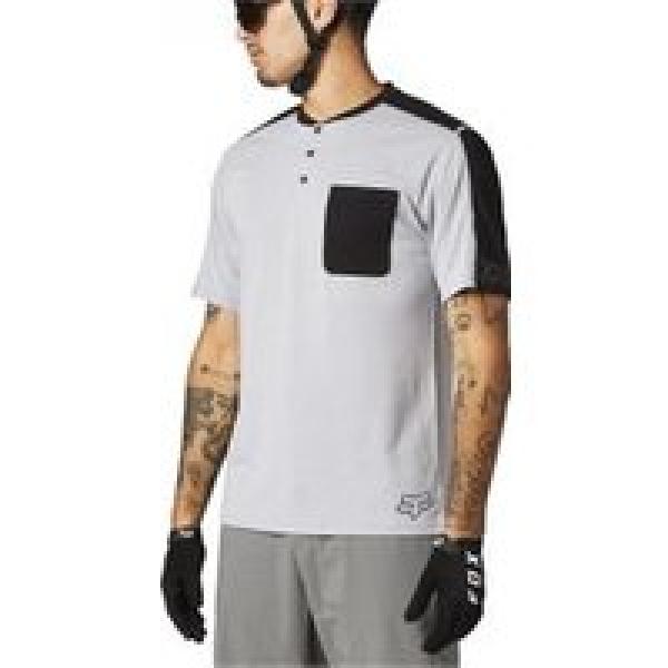 fox ranger dr henley short sleeve jersey grey