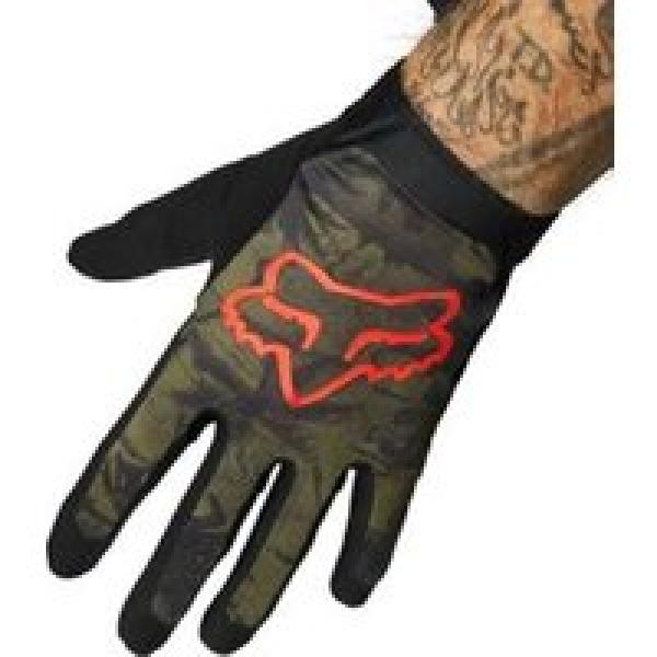 paar fox flexair ascent long gloves green red