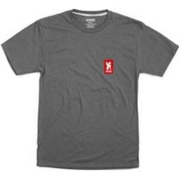 chrome vertical short sleeve t shirt grey red