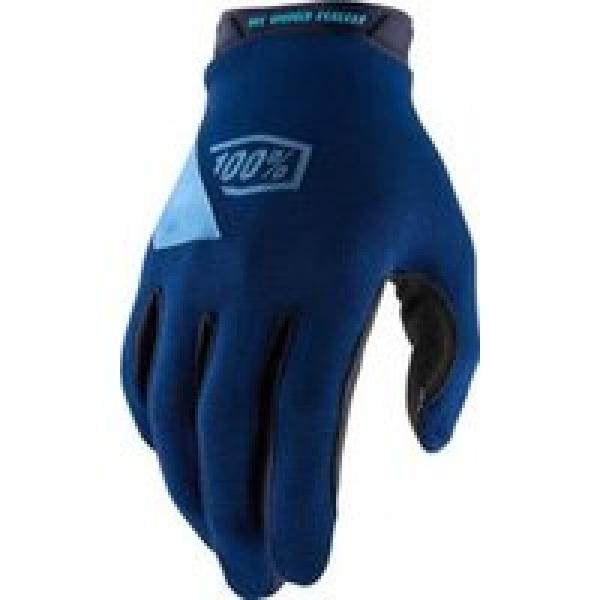 100 ridecamp navy blue long gloves