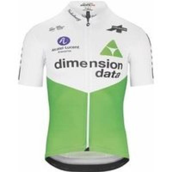 assos dimension data korte mouw trui wit groen