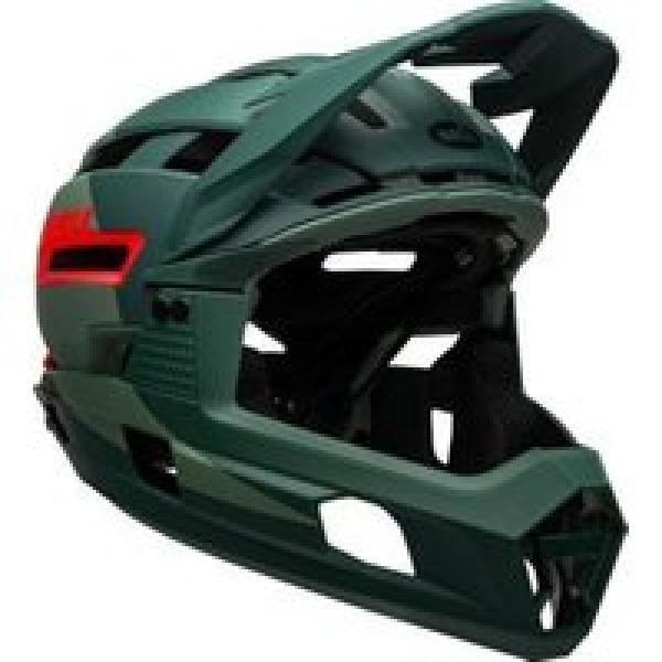 bell super air r mips removable chinstrap helmet green red 2022