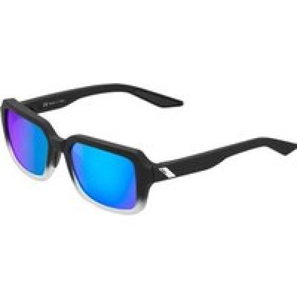 rideley 100 fade black white blue mirror lenses