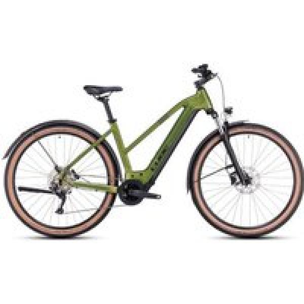 cube nuride hybrid pro 750 allroad trapeze elektrische hybride fiets shimano deore 10s 750 wh 29 shinymoss green 2023