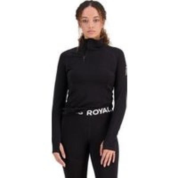 mons royale olympus women s long sleeve half zip jersey black