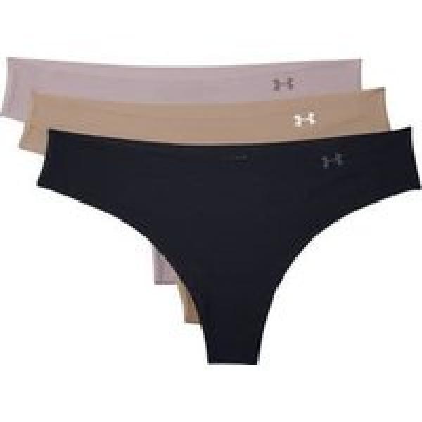 under armour pure stretch dames strings set van 3 zwart beige