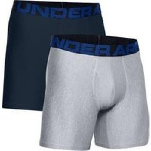 under armour tech 15cm boxer set set van 2 blauw grijs