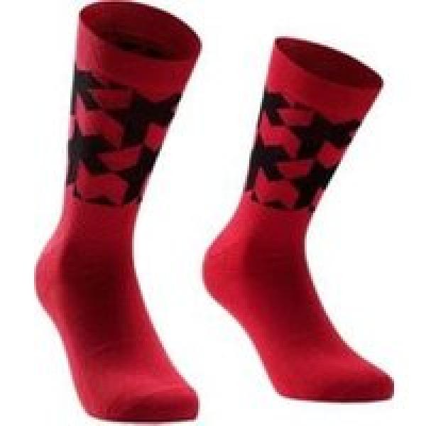 assos monogram socks evo red black