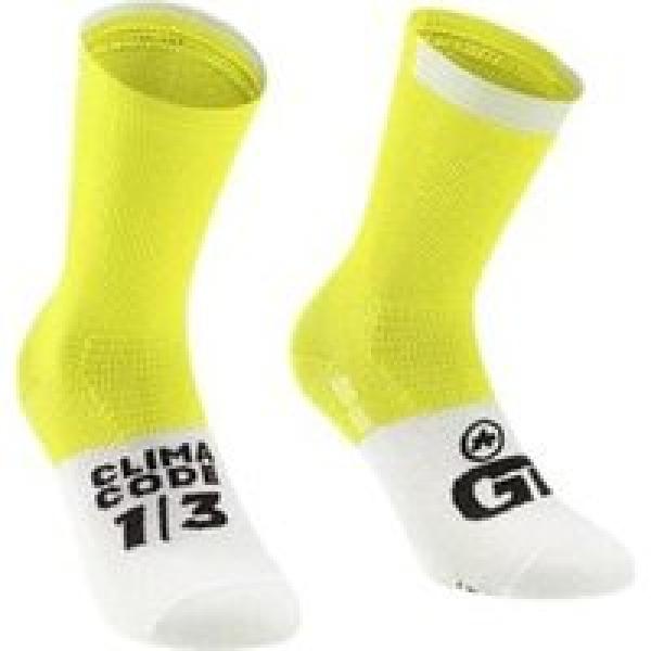 assos gt socks c2 yellow white