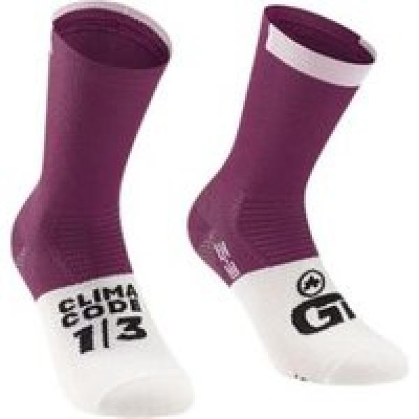 assos gt socks c2 purple white