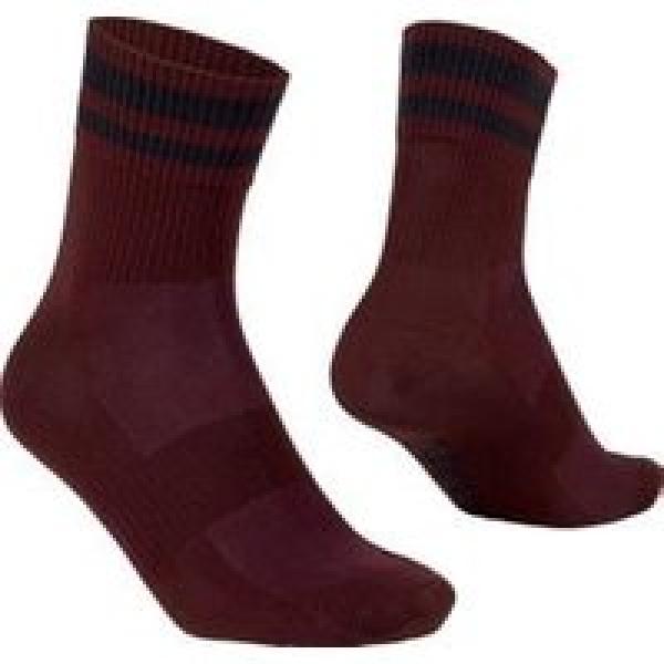 gripgrab original stripes crew socks dark red