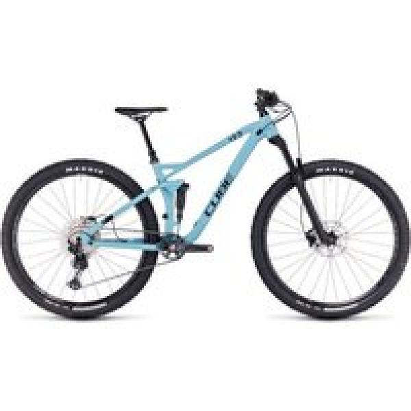 cube stereo one22 race full suspension mtb shimano deore xt 12s 29 maya blauw 2023