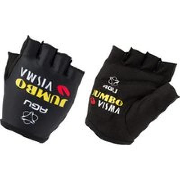 agu team jumbo visma unisex korte handschoenen zwart