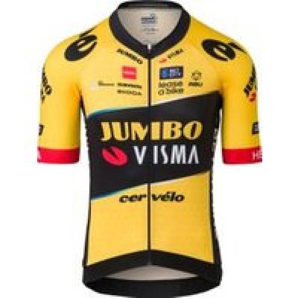 agu premium team jumbo visma short sleeve jersey geel