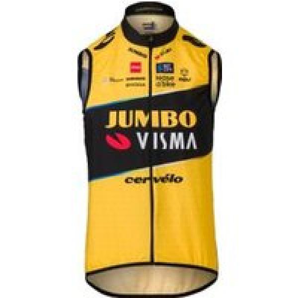 agu team jumbo visma 2023 yellow sleeveless jacket