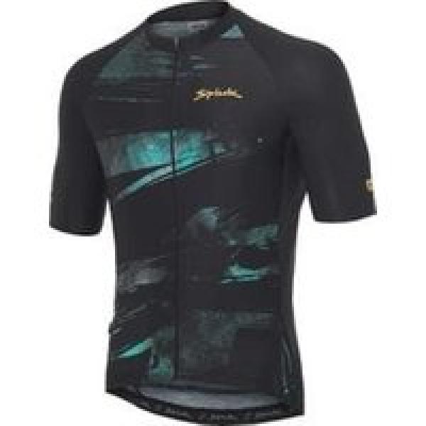 spiuk helios summun short sleeve jersey black turquoise