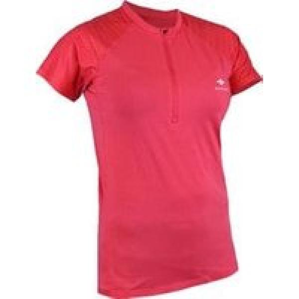 raidlight women s raspberry pink 1 2 zip r light short sleeved jersey