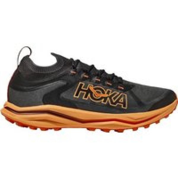 hoka zinal 2 trail running shoes black orange