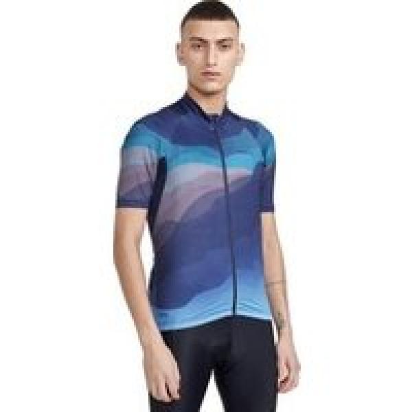 craft adv endur korte mouw jersey blauw multi kleuren