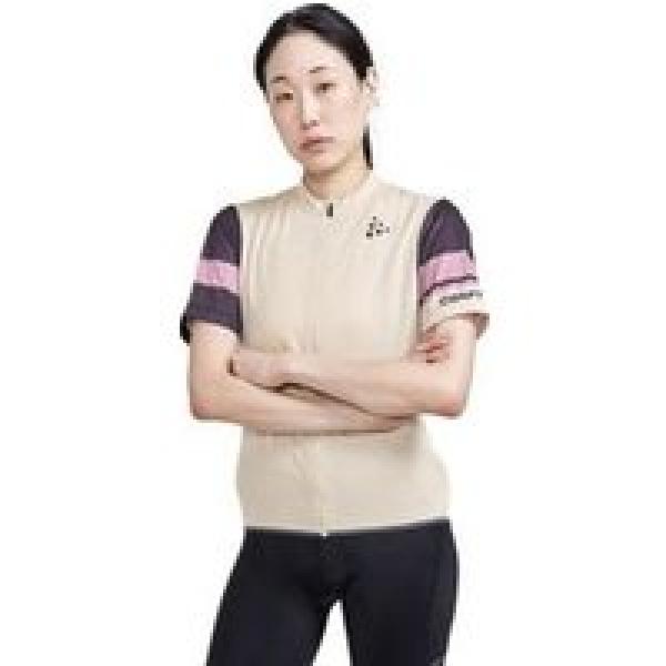 craft women s core endur beige black korte mouw jersey