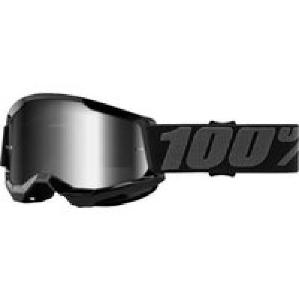 100 strata 2 youth goggle black silver mirror lens