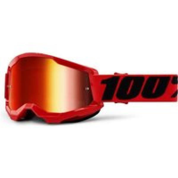 100 strata 2 red goggle red mirror lens