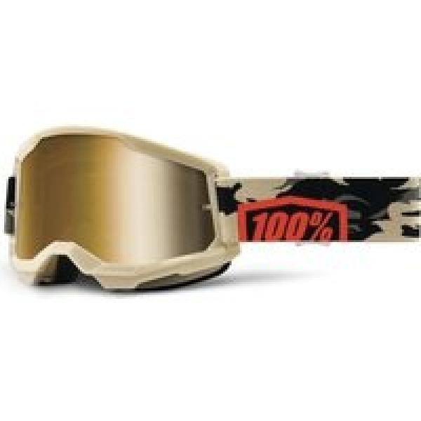 100 strata 2 beige goggle gold mirror lens