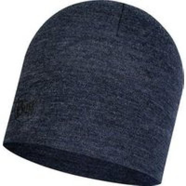 unisex buff midweight merino beanie donkerblauw