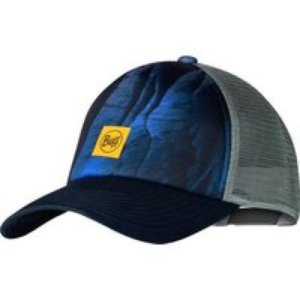 unisex buff trucker logo cap blauw grijs