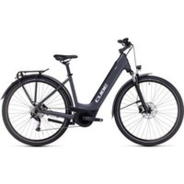 cube touring hybrid one 625 easy entry elektrische hybride fiets shimano alivio 9s 625 wh 700 mm grijs 2023