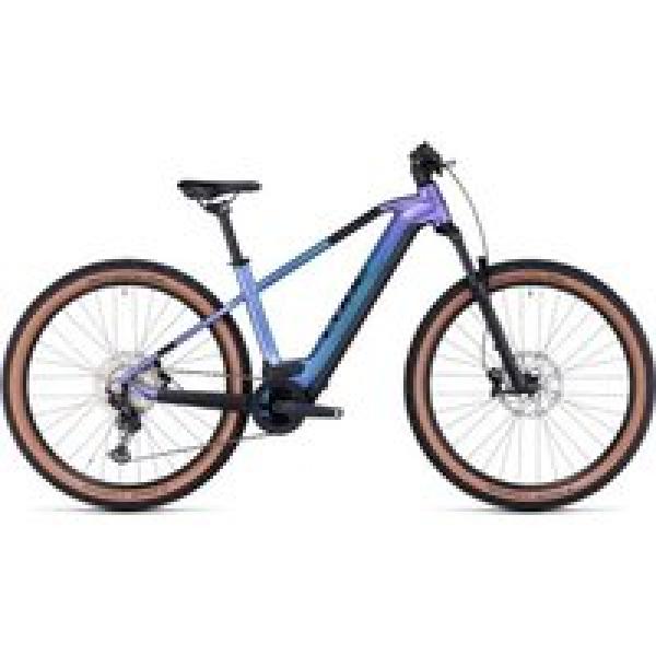 cube reaction hybrid race 625 elektrische hardtail mtb shimano deore xt 12s 625 wh 29 switch blauw paars 2023